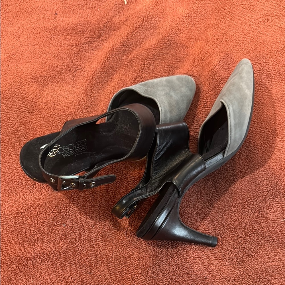 Aerosols Elegant Gray and Black Women's Heels New